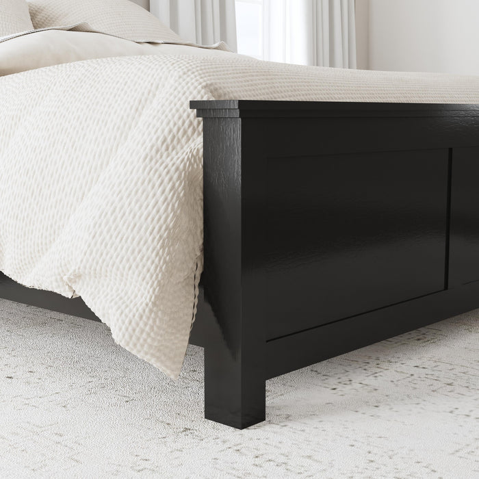 Oak Park Black Queen Bed and Nightstand