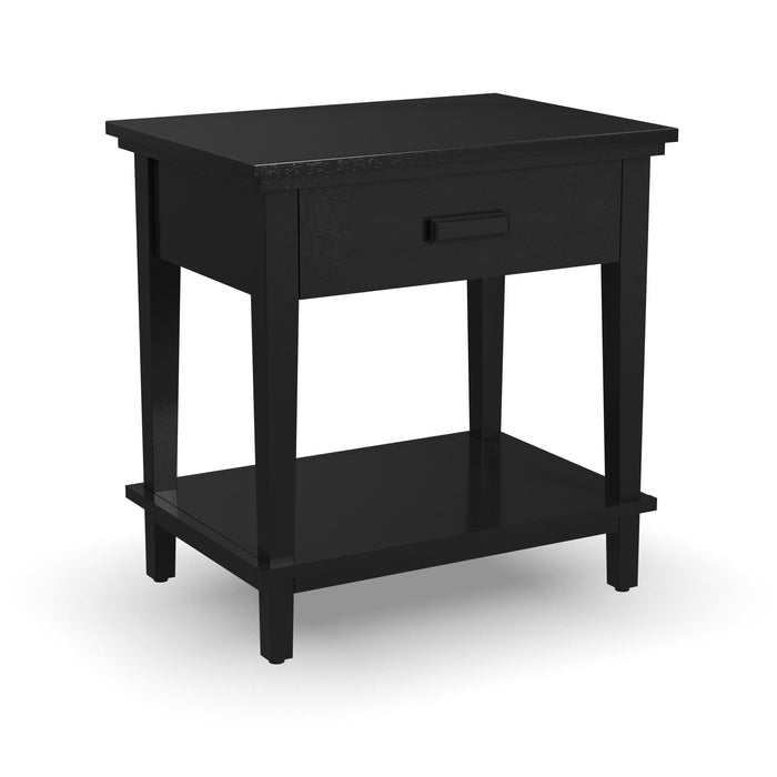 Oak Park Black Queen Bed and Nightstand