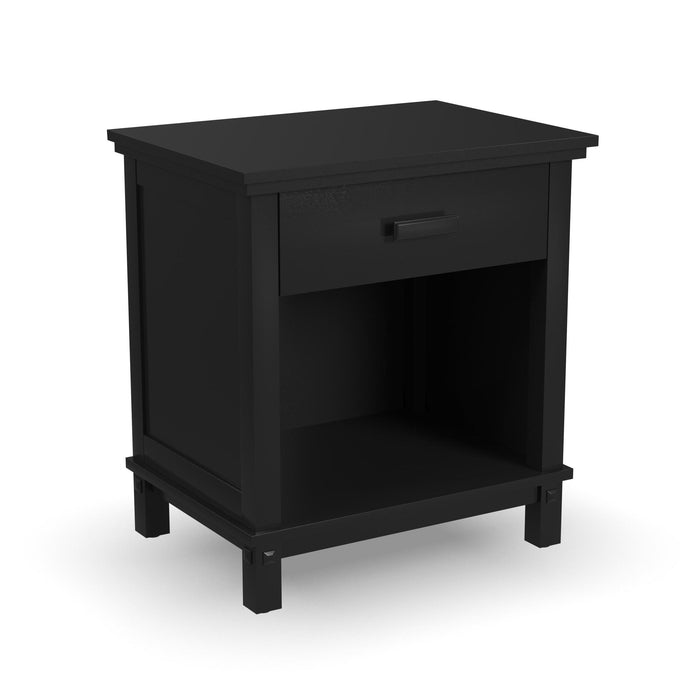 Oak Park Black King Bed and Two Nightstands