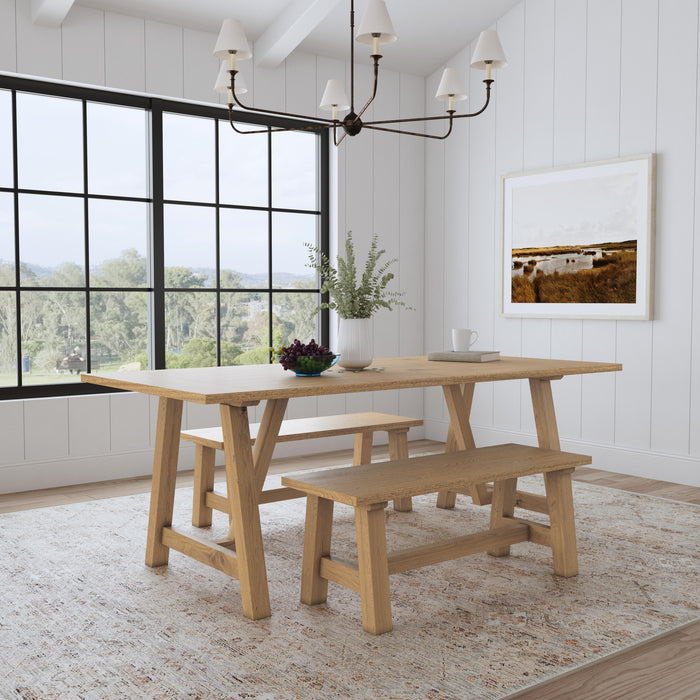 Trestle Brown Dining Bench