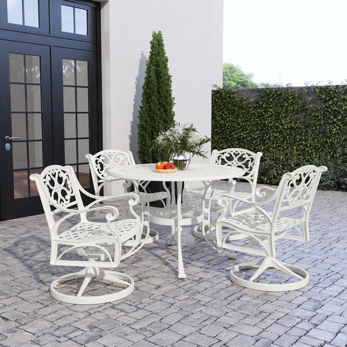 Sanibel White 5 Piece Outdoor Dining Set