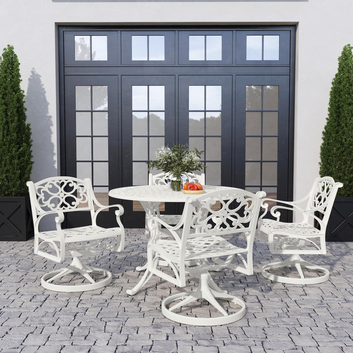 Sanibel White 5 Piece Outdoor Dining Set