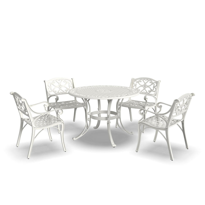 Sanibel White 5 Piece Outdoor Dining Set