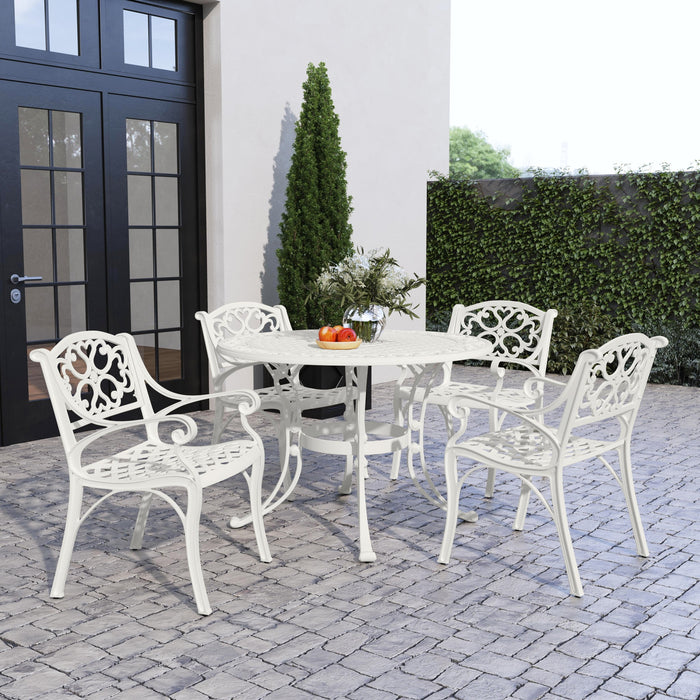 Sanibel White 5 Piece Outdoor Dining Set