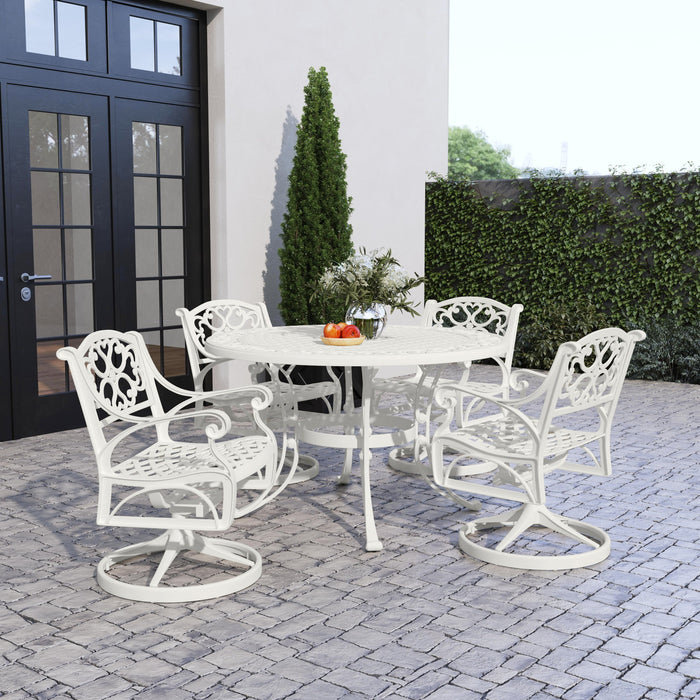 Sanibel White 5 Piece Outdoor Dining Set