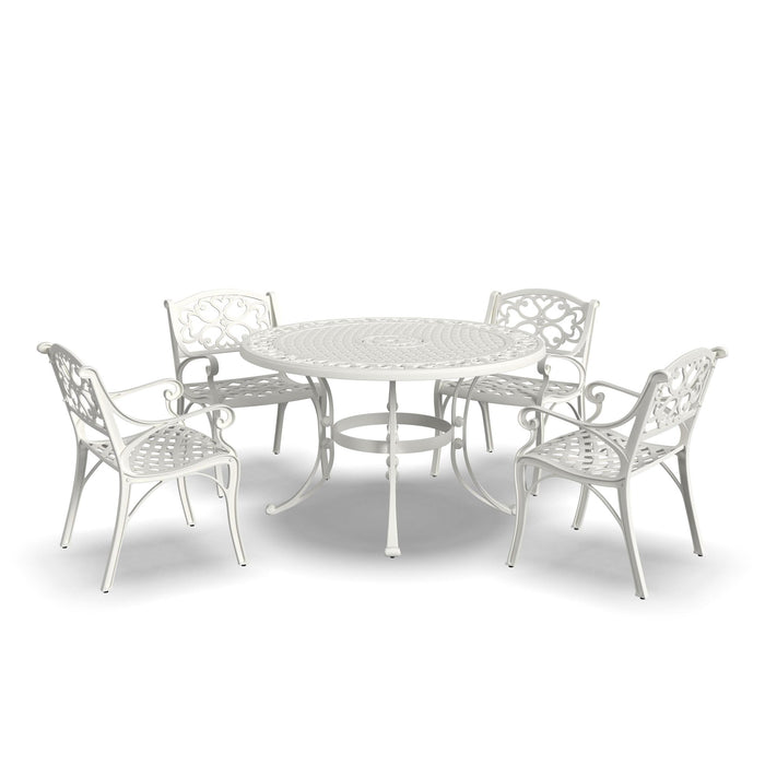 Sanibel White 5 Piece Outdoor Dining Set
