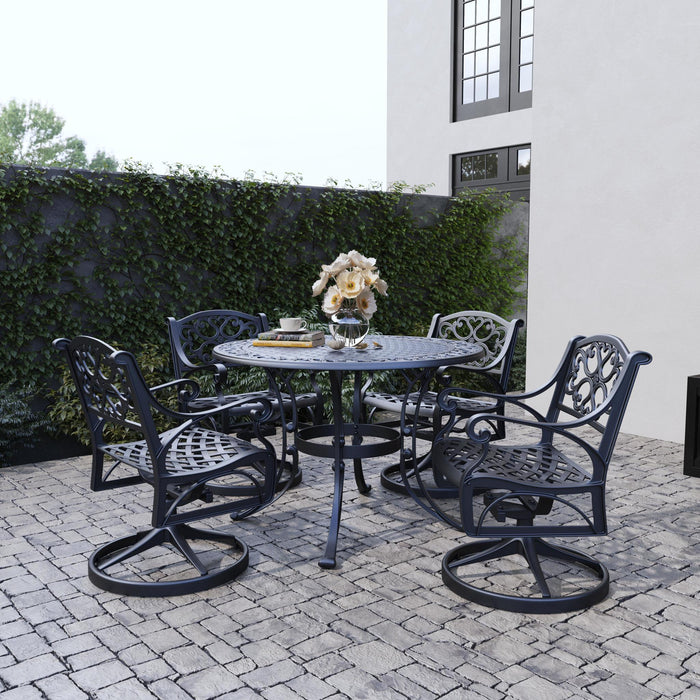 Sanibel Black 5 Piece Outdoor Dining Set