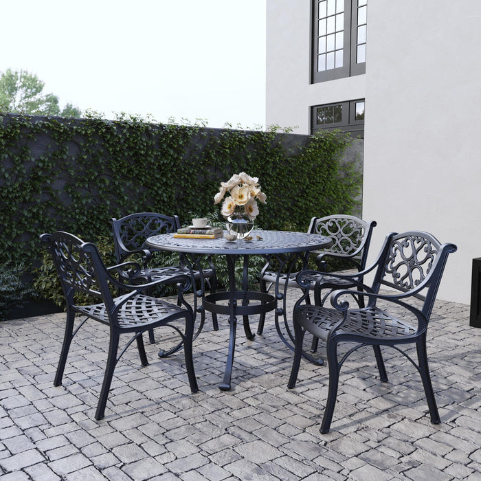 Sanibel Black 5 Piece Outdoor Dining Set