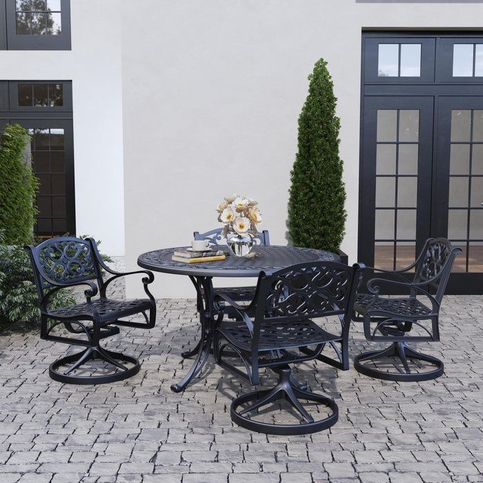 Sanibel Black 5 Piece Outdoor Dining Set