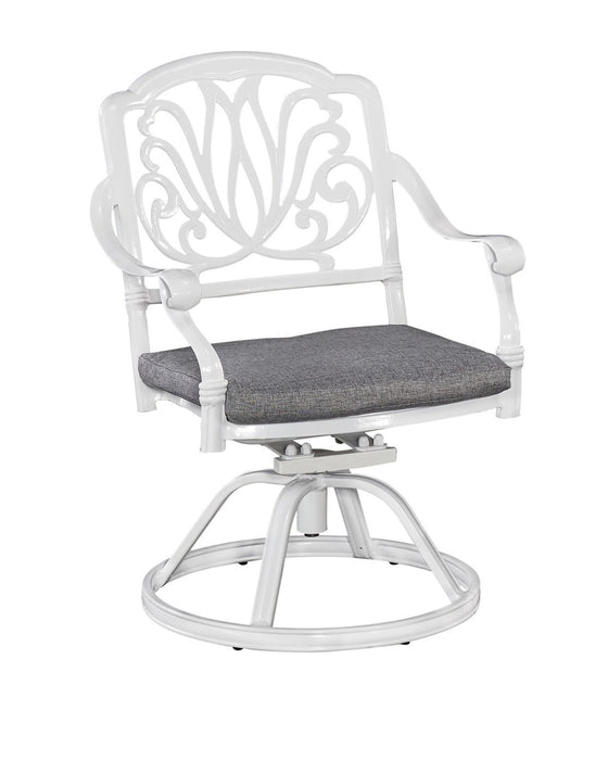 Capri White Outdoor Swivel Rocking Chair