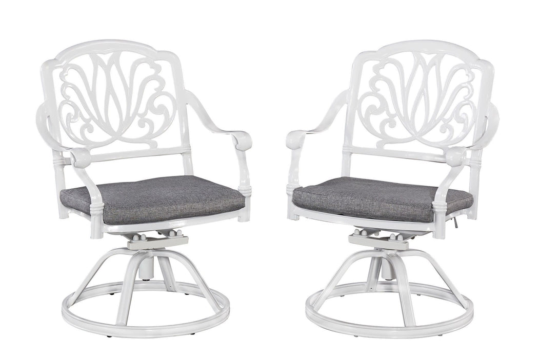 Capri White Outdoor Swivel Rocking Chair