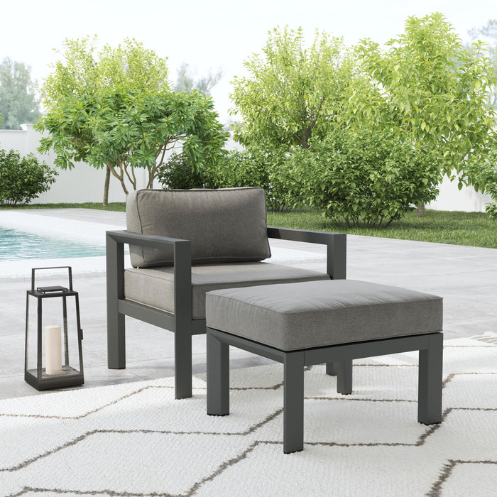 Grayton Gray Outdoor Aluminum Lounge Chair