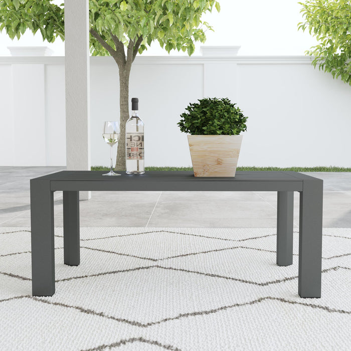 Grayton Gray Outdoor Aluminum Coffee Table