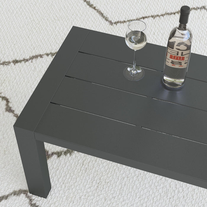 Grayton Gray Outdoor Aluminum Coffee Table