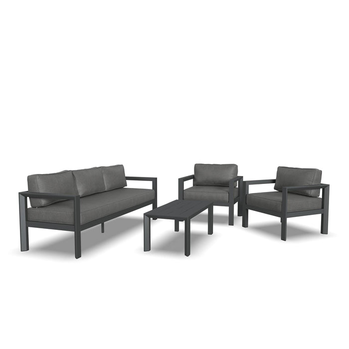 Grayton Gray Outdoor Aluminum Sofa 4-Piece Set