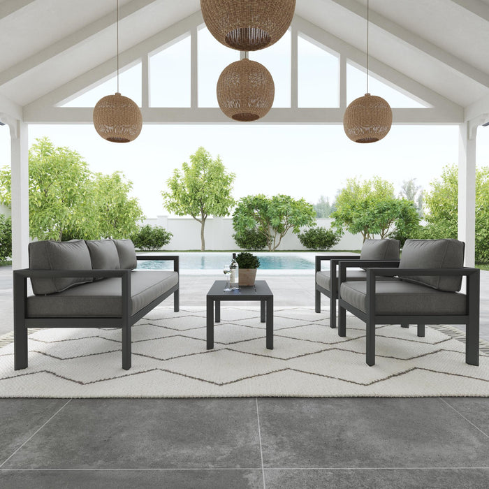 Grayton Gray Outdoor Aluminum Sofa 4-Piece Set