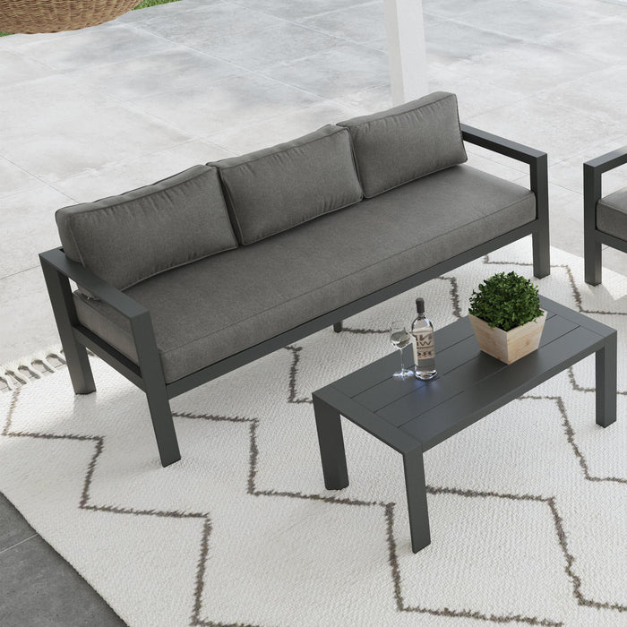 Grayton Gray Outdoor Aluminum Sofa 4-Piece Set