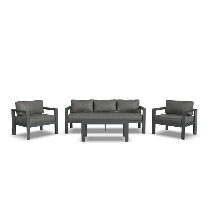 Grayton Gray Outdoor Aluminum Sofa 4-Piece Set