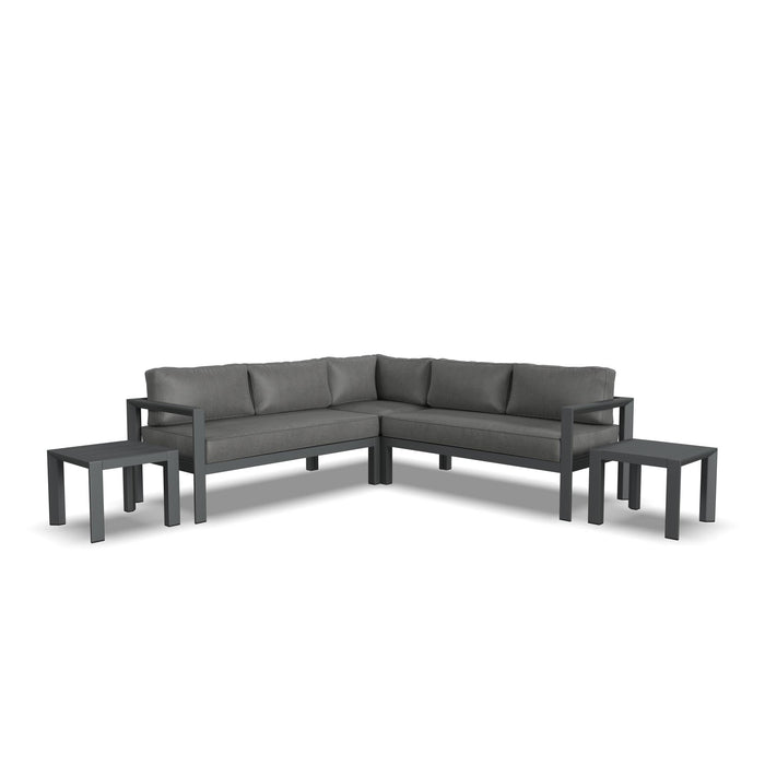 Grayton Gray 5 Seat Sectional with 2 End Tables