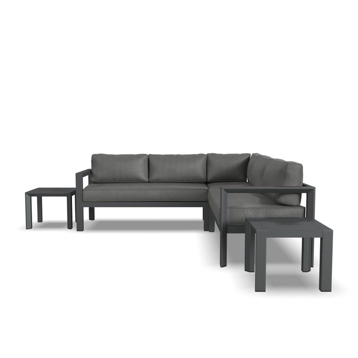 Grayton Gray 5 Seat Sectional with 2 End Tables