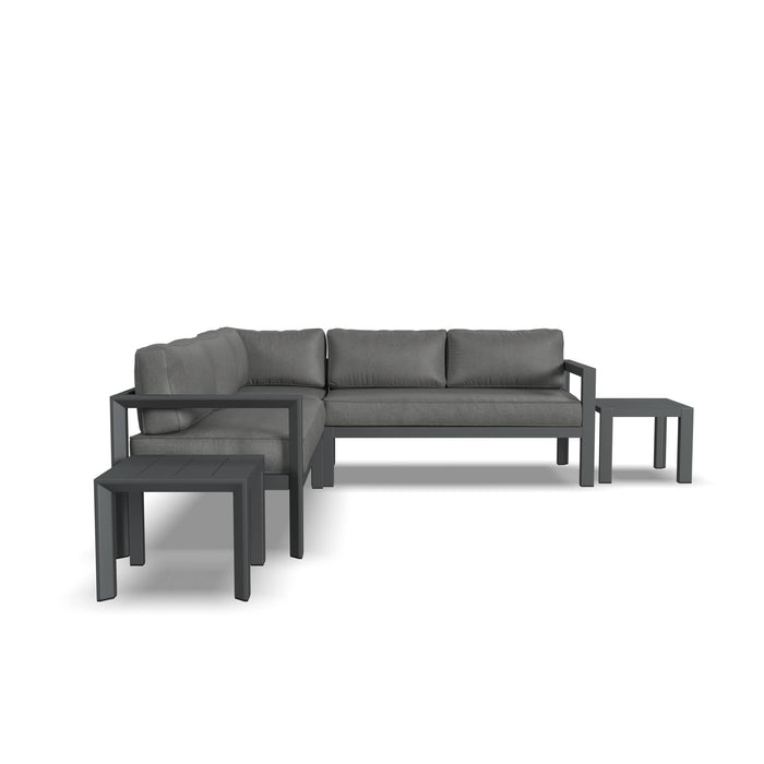 Grayton Gray 5 Seat Sectional with 2 End Tables