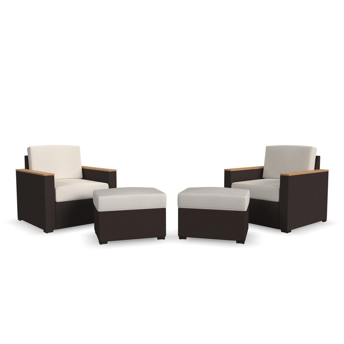 Palm Springs Dual Chair and Ottoman Pair