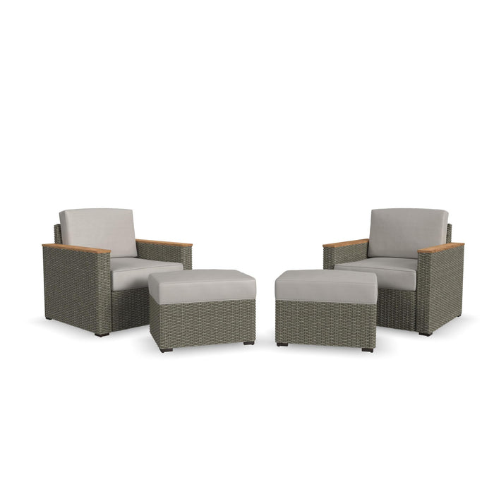 Boca Raton Dual Chair and Ottoman Pair