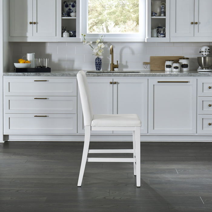 Linear White Counter Stool