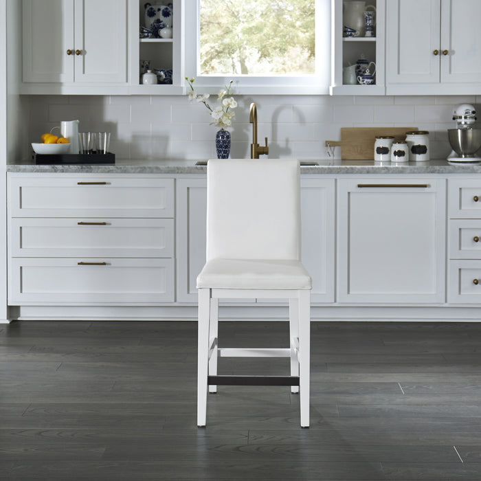 Linear White Counter Stool