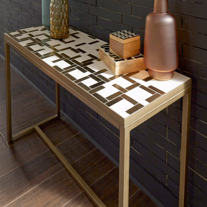 Geometric Ii Bronze Console Table