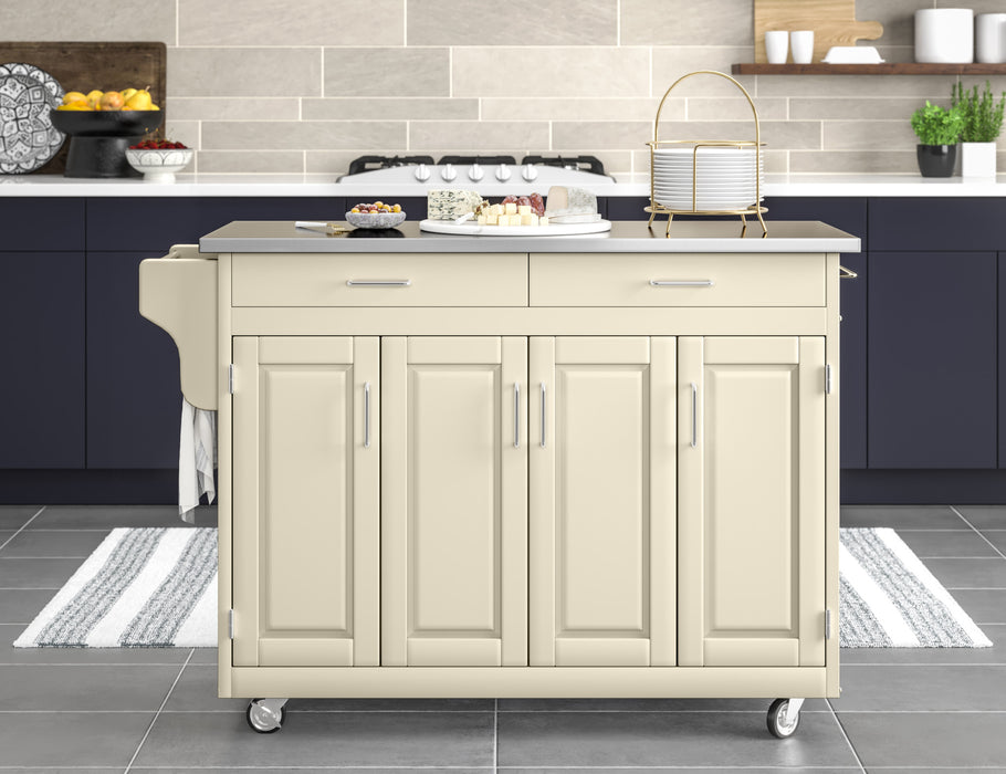 Create-A-Cart Off-White Kitchen Cart