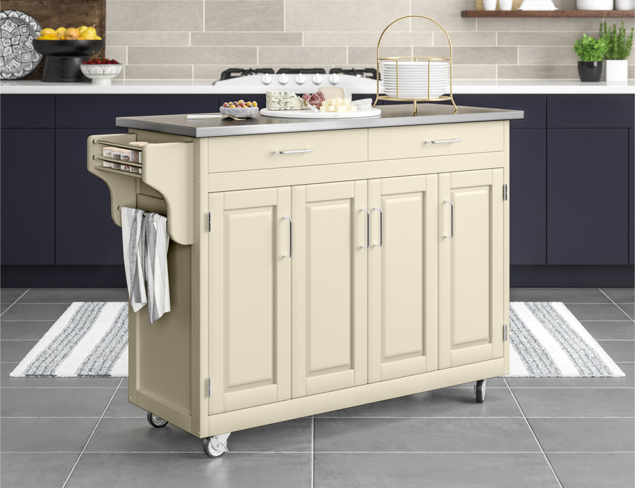 Create-A-Cart Off-White Kitchen Cart