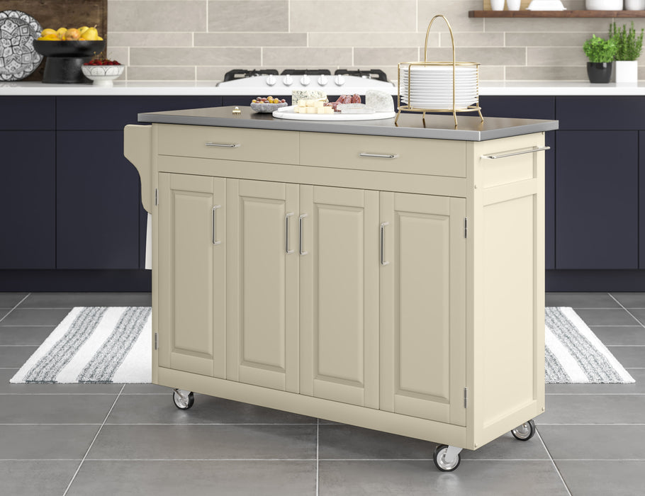 Create-A-Cart Off-White Kitchen Cart