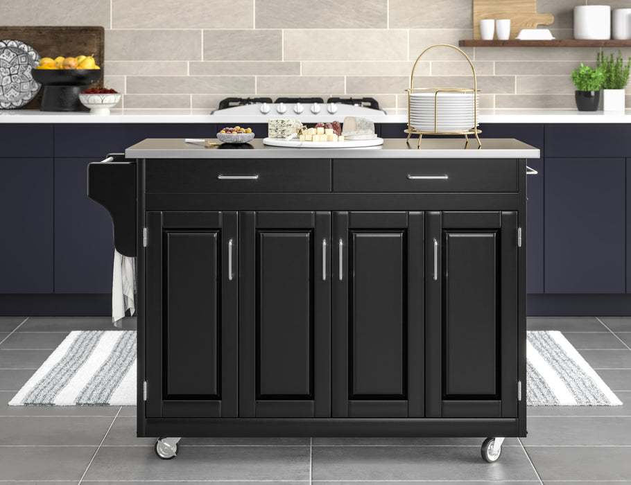 Create-A-Cart Black Kitchen Cart