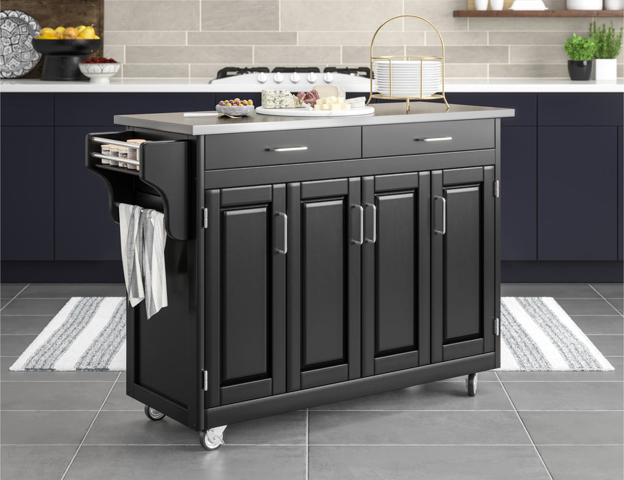 Create-A-Cart Black Kitchen Cart