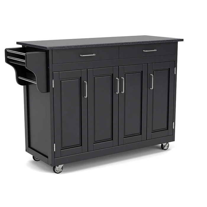 Create-A-Cart Black Kitchen Cart