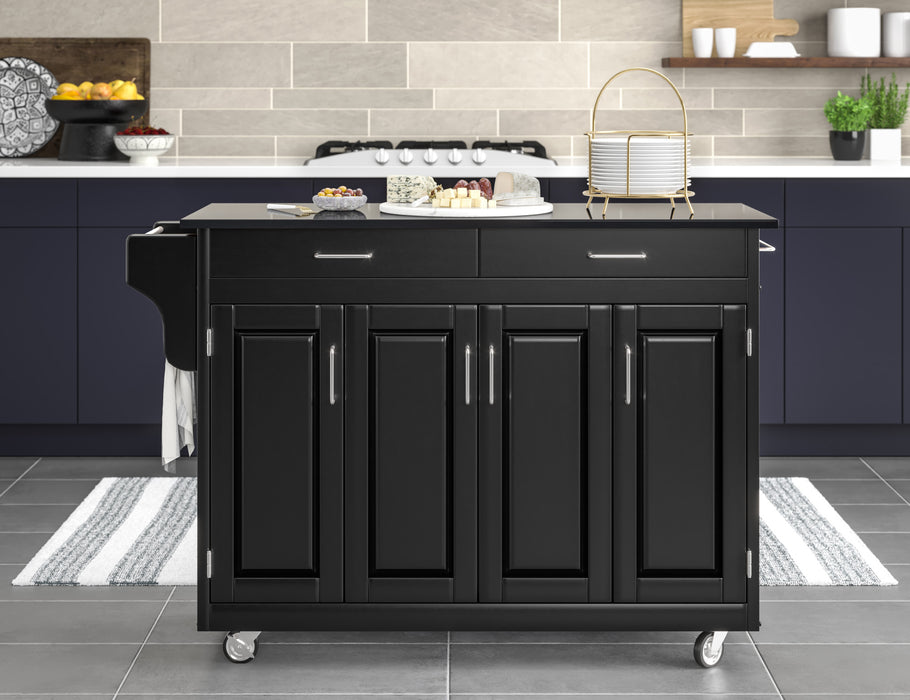 Create-A-Cart Black Kitchen Cart