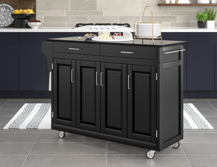 Create-A-Cart Black Kitchen Cart